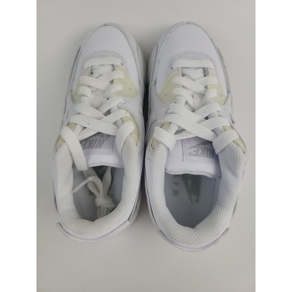 Nike Air Max 90 Pre School 307794 111 Unisex Shoes Leather White Vintage - Picture 6 of 10